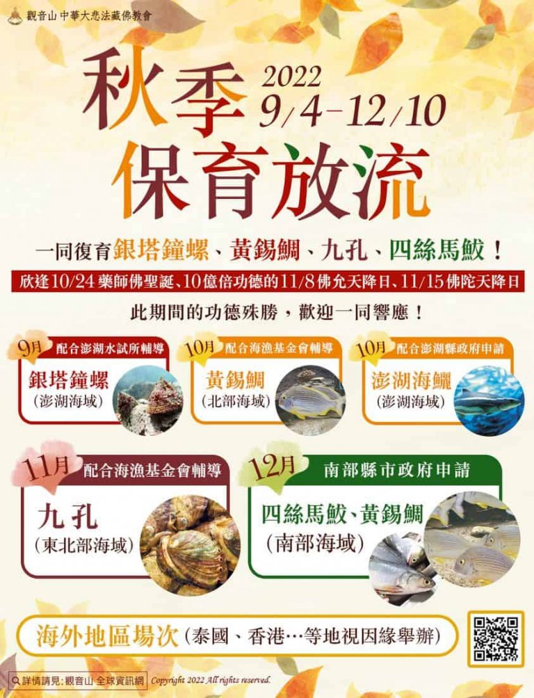 觀音山保育放流透過專業機構建議、指導，規劃預計施放的物種及的放流活動數場，觀音山放生，龍德上師，龍德上師保育放流