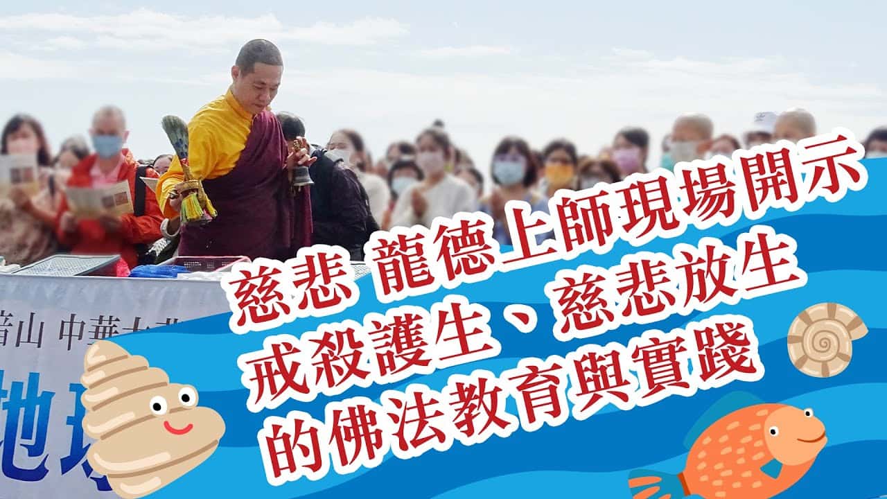 慈悲 龍德上師保育放流現場開示，戒殺護生，慈悲放生的佛法教育與實踐，龍德上師，觀音山放生，觀音山秋季保育放流